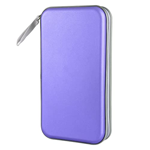 Siveit 80 Capacity CD/DVD Case Holder, Hard Plastic CD DVD Disc Cases Storage Binder for Car Home Office Travel (Lavender) - color: Lavender