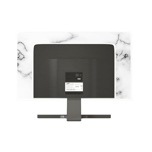 Fashion Gray Marble Waterproof 26, 27, 28 Inch Anti-Static Dustproof LCD/LED/HD Abstract Texture Computer Monitor Cover with Creative Design Anti-Static Dustproof Protective - color: white and gray, size: 26-28 Inch