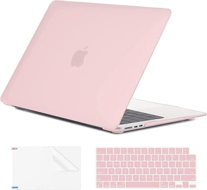 EooCoo Case Compatible with MacBook Air 13 inch M5 2026-2022 Release M4 M3 M2 A3449 A3240 A3113 A2681, Hard Shell&Keyboard Skin Cover&Screen Protector for Mac Air 13.6 inch, Matte Dusty Pink - color: Matte Dusty Pink