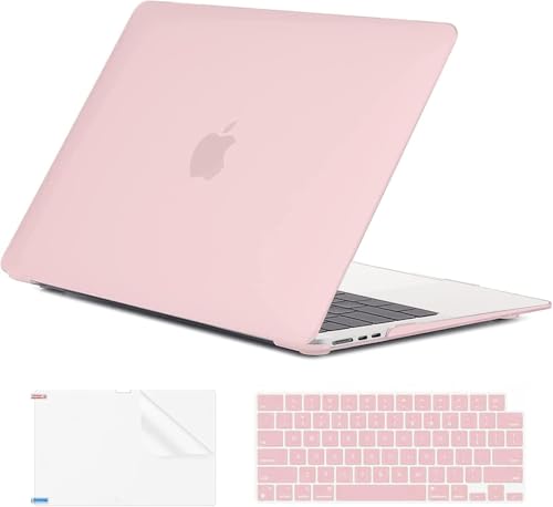 EooCoo Case Compatible with MacBook Air 13 inch M5 2026-2022 Release M4 M3 M2 A3449 A3240 A3113 A2681, Hard Shell&Keyboard Skin Cover&Screen Protector for Mac Air 13.6 inch, Matte Dusty Pink - color: Matte Dusty Pink