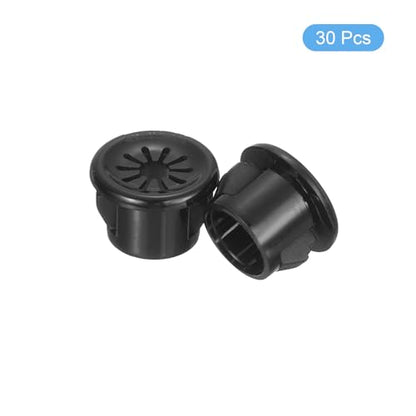 uxcell 30Pcs Cable Grommets, Snap Bushing Grommet for Holes with 0.47"(12mm) Mounting, Round Nylon Snap in Cable Desk Grommet for Cables and Cords Management, Black - size: 12 mm