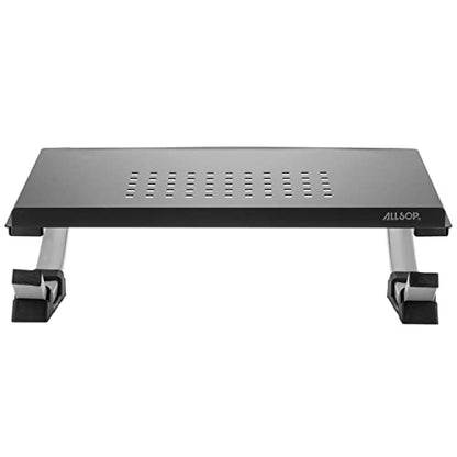 Allsop Redmond Adjustable Laptop Stand, Vented Curved Sturdy Metal Ergonomic Riser, Black (ASP30498) - style: Laptop Stand