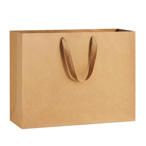 BagDream 16x6x12 Inch 24pcs Extra Large Gift Bags with Handles Matte Brown Paper Bags For Men's Gift, Birthday Party Favors, Wedding, Shopping, Business, Father's Day - color: Brown, size: 1 count (Pack of 24)
