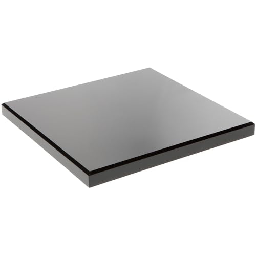 Plymor Black Acrylic Square Beveled Display Base, 9" W x 9" D x 0.75" H - size: 9" x 9" x 0.75"