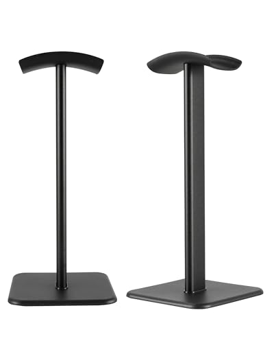 Headphone Stand, Universal Aluminum Metal Holder for AirPods Max, HyperX Cloud II, Xbox One, Turtle Beach, Sennheiser, Sony, Bose, Beats PC Gaming Headset Display & Bluetooth Headphones (Black) - color: Black