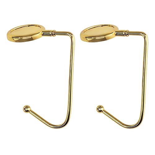 kwmobile Purse Hook for Table - Set of 2 Purse Holder - Handbag Hanger - Portable Bag Holder - Bag Hooks for Desk - Table Hook Gold - color: Gold