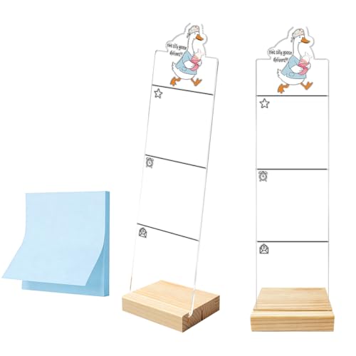 Monitor Memo Board Computer Monitor Memo Board Sticky Note Organizer Silly Goose Acrylic Desk Accessories Removable Wooden Base Set Sticky Notes 100 Sheets 11.8×3.1 inches - color: Goose 02