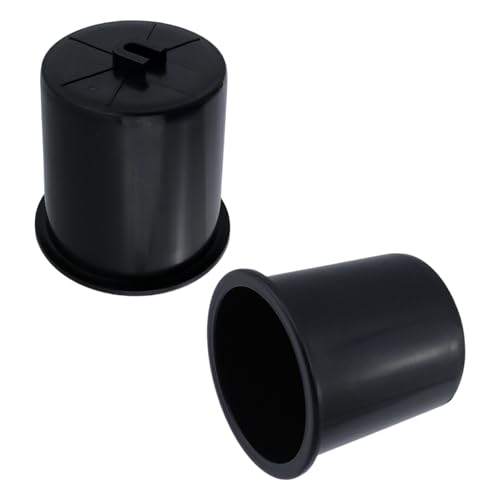 Dnyta 2Pcs 4.2" x 4" Black Plastic Cup Holder Insert, Sofa Recliner Car Seat Cups Holder Replacement, Poker Table Cup Holders, for Table, Sofa, Boats, Truck, Car - color: 2pcs, Black, size: 4.2" x 4", Bottom U-shaped groove