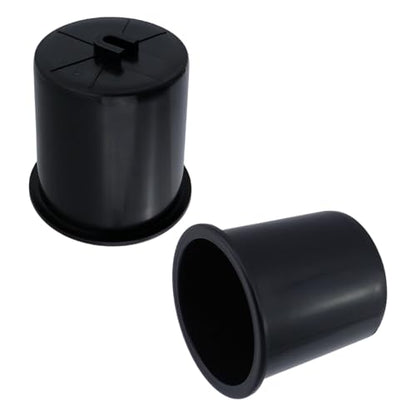 Dnyta 2Pcs 4.2" x 4" Black Plastic Cup Holder Insert, Sofa Recliner Car Seat Cups Holder Replacement, Poker Table Cup Holders, for Table, Sofa, Boats, Truck, Car - color: 2pcs, Black, size: 4.2" x 4", Bottom U-shaped groove