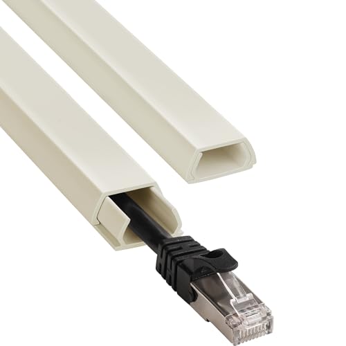 Wall Cable Hider Kit, 116in TV Wire Hider for Wall, Paintable Cord Hider Wall, Cord Organizer Hide 1-2 Cords Wall Mounted TV, Wire Cover for Wall, Cord Concealer 7XL16.5 W0.86 H0.43in, Beige - color: Beige, size: Small-116in