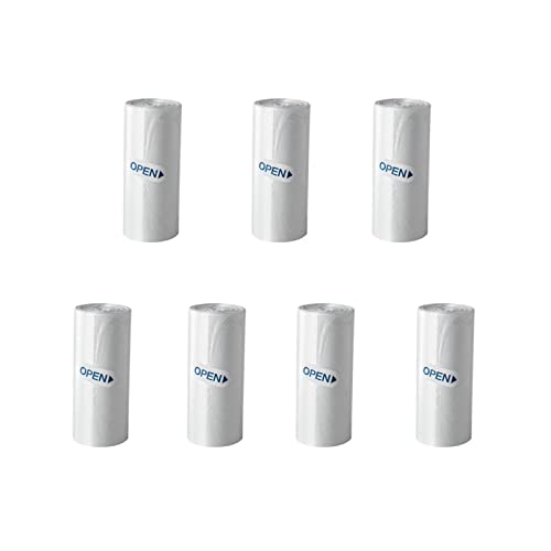 SUBEKYU Mini Trash Bags for Mini Trash Can,7 Rolls White Trash Bags for Desktop Wastebasket of Various Sizes,105 Count Total - color: white trash bag