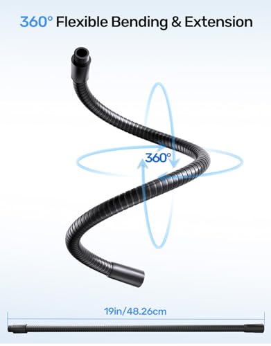 19" Universal Flexible Microphone Gooseneck Stand, 5/8" Male and Female Threads, 2.5 lb High Load-bearing, Durable Aluminum Alloy Construction for DIY Projects, Black - size: 19" Gooseneck
