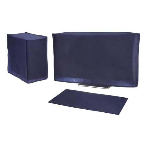 PATIKIL Computer Dust Cover Set, 28" Monitor Keyboard and Host PC Dust Proof Computer Protection Case for Desktop PC CPU Protector - 3Pcs (Blue) - size: 28"
