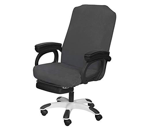 SARAFLORA Office Chair Cover- Large, Grey- Removable Computer Chair Cover for Office Chair with Zipper for Universal Rotating Chair Desk Chair Cover High Back Chair Seat Washable Protector for Pets - color: Grey, size: Large | 1PCS