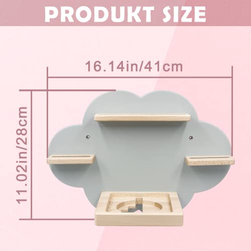 Wall Shelf (Cloud) for Toniebox, Charging Station and 12-18 Tonie Figures, Magnetic Wooden Floating Shelf Compatible with Toniebox MP3 Audio Player & Character, Storage Rack for Kids Play Room