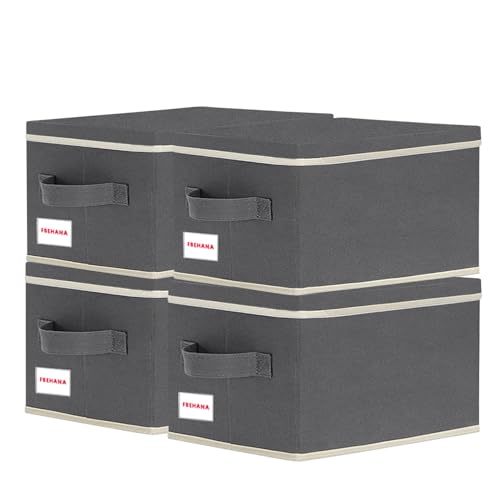 CD/DVD storage box Universal, stackable CD/DVD organizer with lid, Blu-ray disc media holder, video game disk, album, 4Pack can hold 180cd / 80dvd Gray - size: 4pack Grey