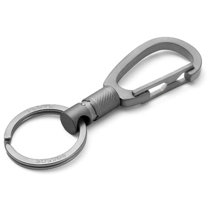 FEGVE Titanium Quick Release Swivel Keychain, Pull Apart Detachable Keychain Heavy Duty Car Key Holder with Key Rings - color: Matte 1 Pack