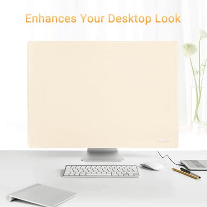 MOSISO Monitor Dust Cover 26, 27, 28, 29 inch Anti-Static Dustproof LCD/LED/HD Panel Case Computer Screen Protective Sleeve Compatible with iMac 27 inch, 26-29 inch PC, Desktop and TV, Beige - color: Beige, size: 26-29 inch