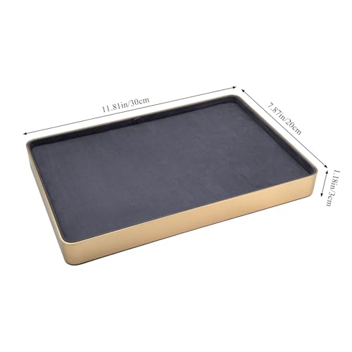 Metal Jewelry Tray, Valet Tray, Bedside Table and Desktop Organizer. It is Stackable and can be Used to Display Watches, Rings, Earrings and Bracelets（Blue） - color: Blue