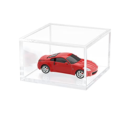 AITEE Decorative Acrylic Box with Lid, Clear Cube Display Case, Multi-Purpose Box Square Container for Holding Staples, Highlighters, Adhesive Tape, Paper Clips, Stamps, Display in Home (Large) - size: Large
