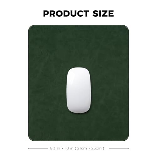 Smalll Premium PU Leather Desk Pad - Non-Slip Waterproof Mouse Pad with Stitched Edges Portable Size Mouse pad for Home Ofiice 9.8"x 8.3" S Dark Green - color: Dark Green, size: 9.8" x 8.3"