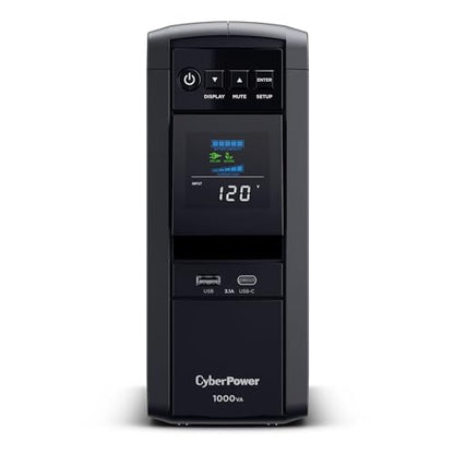 CyberPower CP1000PFCLCD PFC Sinewave UPS Battery Backup and Surge Protector, 1000VA/600W, 10 Outlets, AVR, Mini-Tower, UL Certified - size: 1000VA, style: Mini-Tower