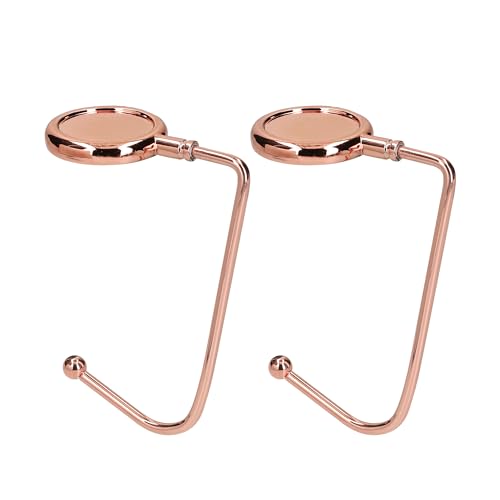kwmobile Purse Hook for Table - Set of 2 Purse Holder - Handbag Hanger - Portable Bag Holder - Bag Hooks for Desk - Table Hook Rose Gold - color: Rose Gold
