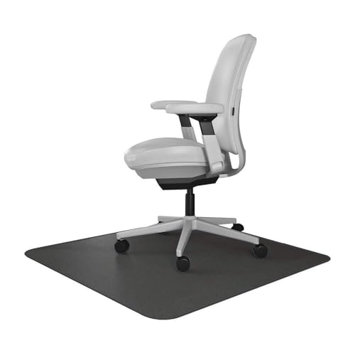 Resilia Office Desk Chair Mat - for Low Pile Carpet (with Grippers) Black, 30 Inches x 48 Inches, Made in The USA - color: Black, size: 30" x 48" without lip
