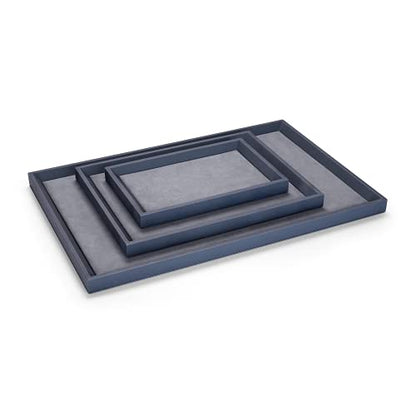 Oirlv Premium Leather Flat Jewelry Tray Jewelry Display Organizer Plate, Catchall Tray, Nightstand or Dresser Organizer(Large) - size: Large