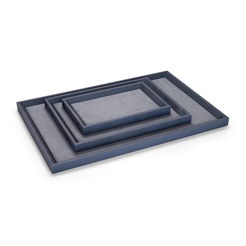 Oirlv Premium Leather Flat Jewelry Tray Jewelry Display Organizer Plate, Catchall Tray, Nightstand or Dresser Organizer(Large) - size: Large