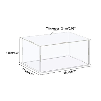 MECCANIXITY Acrylic Display Case Box Clear Dustproof Protection Showcase 6.3x4.3x4.3 Inch for Collectibles Display - size: 6.3x4.3x4.3 Inch
