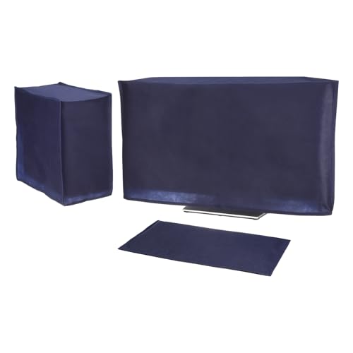 PATIKIL Computer Dust Cover Set, 32" Monitor Keyboard and Host PC Dust Proof Computer Protection Case for Desktop PC CPU Protector - 3Pcs (Blue) - size: 32"