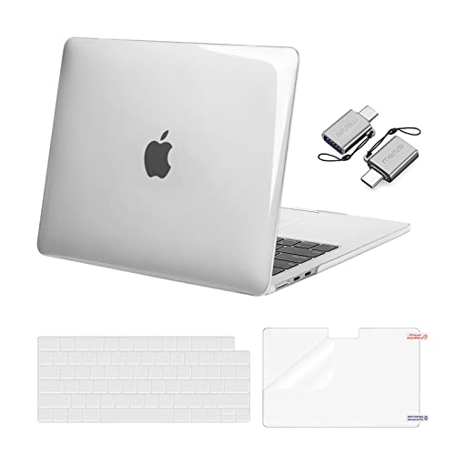 MOSISO Compatible with MacBook Air 13 inch Case M5 2026 M4 2025 M3 M2 2024-2022 A3449 A3240 A3113 A2681, Hard Shell&Keyboard Cover&Screen Film&Type C for MacBook Air 13.6 inch Case, Crystal Clear - color: Crystal Clear