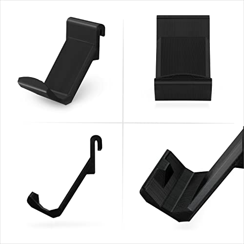 BRAINWAVZ PS5 Game Controller Console Holder Mount (2 Pack) for PS5 Dual Sense Gamepad, Hook-On Hanger Design, No Damage or Adhesive (Black) - color: White