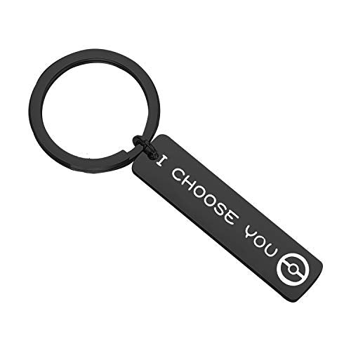 bobauna Retro Controller Keychain I Choose You Video Game Jewelry Game Enthusiast Gift For Gamer - color: Choose You Game Keychain Black