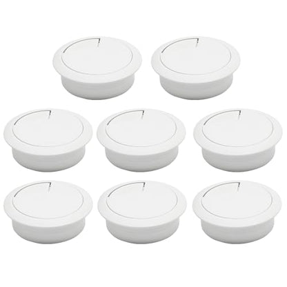 Desk Grommet 2" (50 mm), Desk Cord Hole Cover, Cable Grommet ABS Plastic, Desk Hole Grommet for Office and Home Table Cable, Detachable Adjustable Cable Cord Organizer (White 8 Pcs) - size: 2" (50 mm), style: 8 pcs White