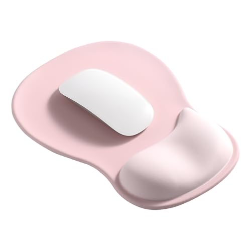 EooCoo Gel Wrist Rest Mouse Pad Ergonomic Middle Concave Design, Relieve Wrist Pain Mousepad, Non-Slip Base for Laptop, Computer, Office Decor for Women, Carpal Tunnel Syndrome - color: Gradient Pink
