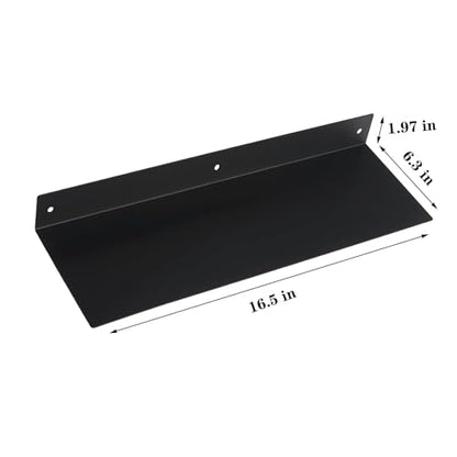 Linear Floating Shelf Wall Mounted Metal Shelves Heavy Duty Industrial Modern Steel Black Linear Metal Wall Shelf Display Shelves for Decorative for Modern Farmhouse Living Room (6.3"*16.5") - size: 6.3"*16.5"