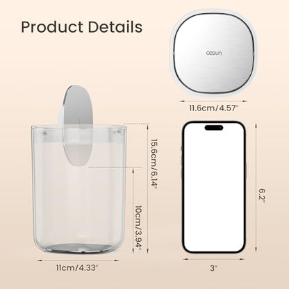 Cesun Mini Desktop Trash Can with Swing Lid, 0.4 Gallon Small Desk Trash Can, Countertop Wastebasket, Modern Tiny Tabletop Bin for Home Office, Makeup Area, or Car Interior (White) - color: White