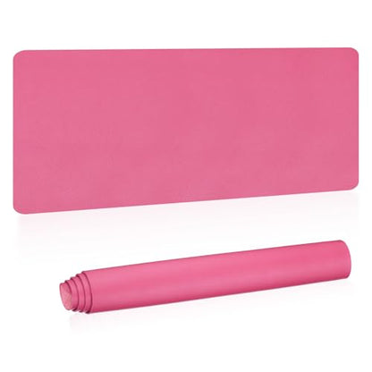 Patikil Desk Mat, 48"x17" Non-Slip Waterproof PU Leather Desk Pad Dual Sided - Rose Red - color: Rose Red, size: 48"x17"