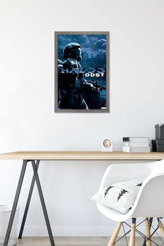 Trends International Halo: ODST - Key Art Wall Poster, 14.725" x 22.375", Barnwood Framed Version - color: Barnwood Framed Version, size: 22.4"L x 14.7"W