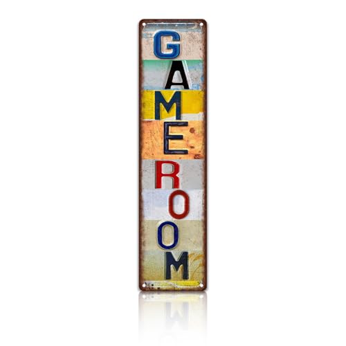 Vintage Game Room Wall Decor Street Signs Home Metal Tin Signs 4 x 16 Inches - color: Game Room