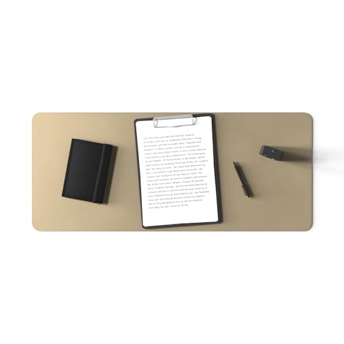 POUT TekDec Mat – Vegan Leather Desk Pad (31.5×13.4in / 80×34cm), Water-Resistant Surface, Anti-Slip Base, Scratch & Heat Protection, Multi-Functional Writing & Mouse Pad – Texas Sand - color: Texas Sand