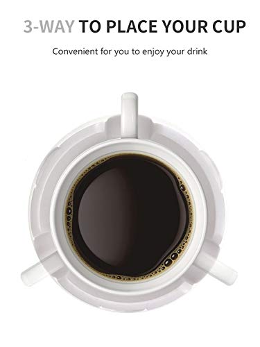 Anti-Spill Cup Holder, Drink Coaster with Anti-Slip Mat Fits Drink for Home Office Outdoors (White)