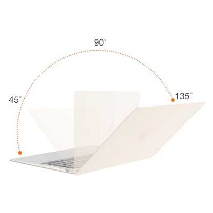 MOSISO Compatible with MacBook Air 13 inch Case M1 2021 2020 2019 2018 Release A2337 A2179 A1932 Touch ID, Plastic Hard Shell Cover&Keyboard Cover for MacBook Air 13.3 inch Case M1, Beige - color: Beige