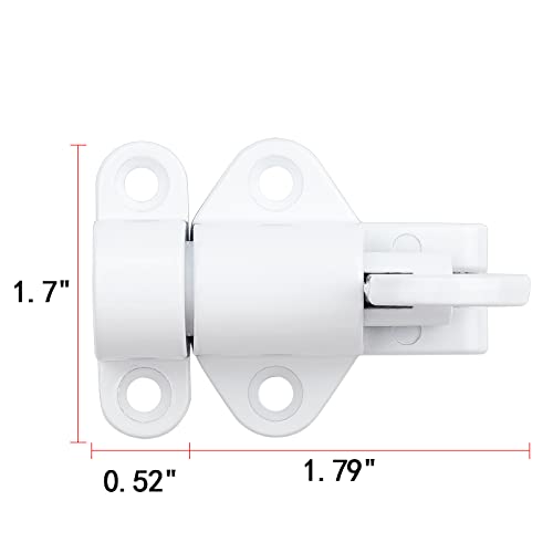 INIRET 2 Packs Self-Closing Latches，White Spring Door Lock，Resilient Bolt Latch Aluminum Alloy Safety Automatic Spring Barrel Door Lock with Screws，Used for Wooden Door，Wooden Window and Cabinet etc - color: White