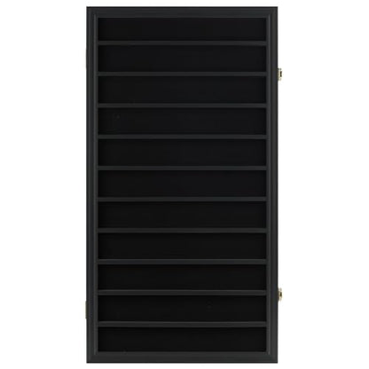 DisplayGifts Building Block Toy Minifigures Miniatures Thimble Display Case Wall Cabinet Standing Plates Included, UV Protection Door Black Finish Frame - size: X Large - Black