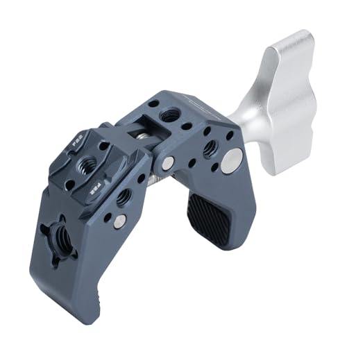 FALCAM Super Clamp, Crab-Shaped Super Clamp with 1/4", 3/8" and Arri Locating Pin Threaded Holes,T-Shaped Wingnut-F22A4801