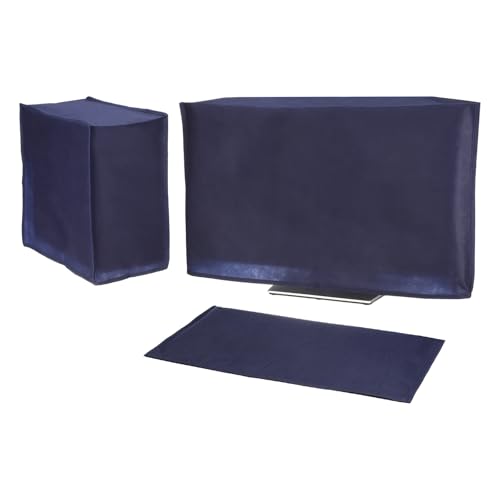 PATIKIL Computer Dust Cover Set, 27" Monitor Keyboard and Host PC Dust Proof Computer Protection Case for Desktop PC CPU Protector - 3Pcs (Blue) - size: 27"