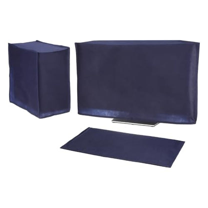 PATIKIL Computer Dust Cover Set, 27" Monitor Keyboard and Host PC Dust Proof Computer Protection Case for Desktop PC CPU Protector - 3Pcs (Blue) - size: 27"